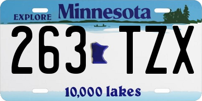 MN license plate 263TZX