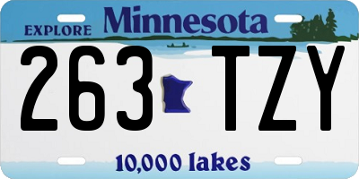 MN license plate 263TZY