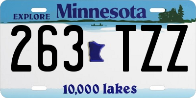 MN license plate 263TZZ
