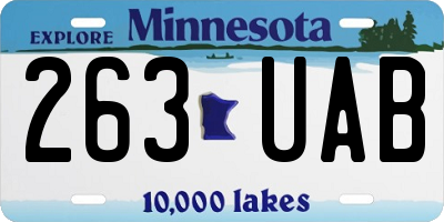 MN license plate 263UAB