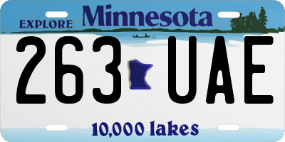 MN license plate 263UAE