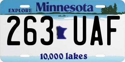 MN license plate 263UAF