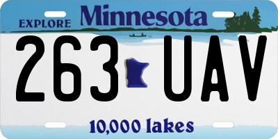 MN license plate 263UAV