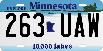 MN license plate 263UAW