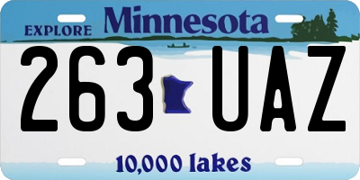 MN license plate 263UAZ