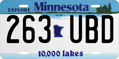 MN license plate 263UBD
