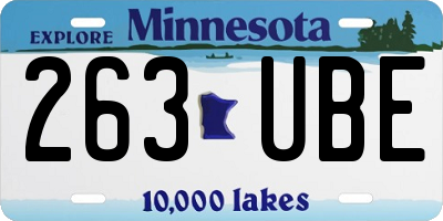 MN license plate 263UBE