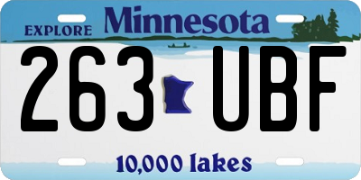 MN license plate 263UBF