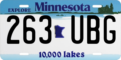 MN license plate 263UBG
