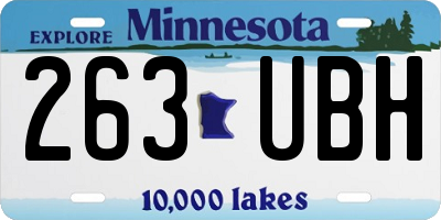 MN license plate 263UBH