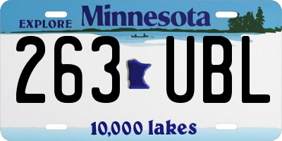 MN license plate 263UBL