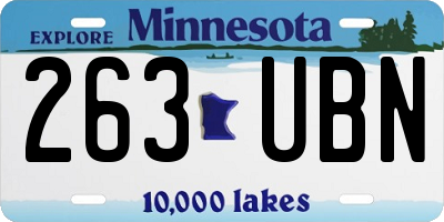 MN license plate 263UBN