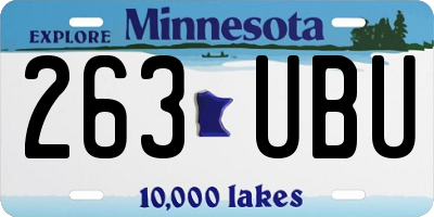 MN license plate 263UBU