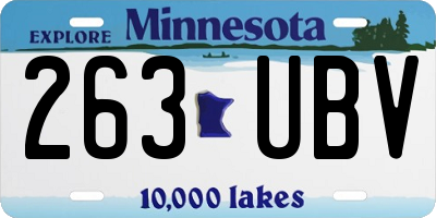MN license plate 263UBV