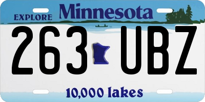 MN license plate 263UBZ