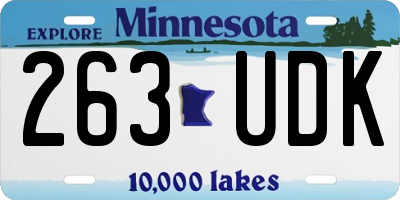 MN license plate 263UDK
