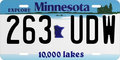 MN license plate 263UDW