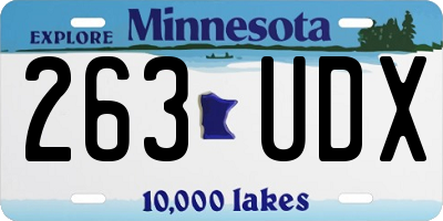 MN license plate 263UDX