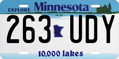 MN license plate 263UDY