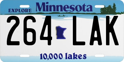 MN license plate 264LAK