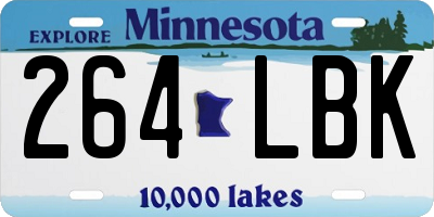 MN license plate 264LBK