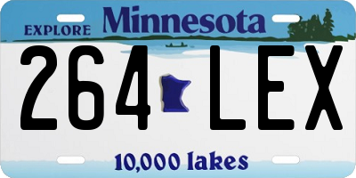 MN license plate 264LEX
