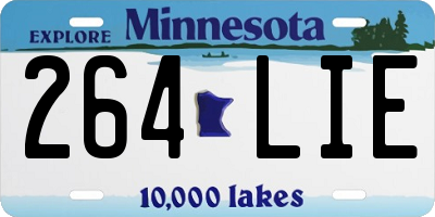 MN license plate 264LIE