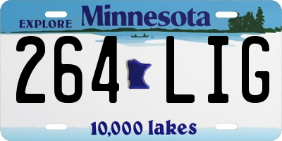 MN license plate 264LIG