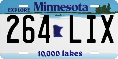 MN license plate 264LIX