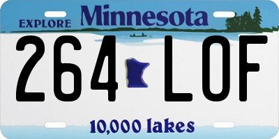 MN license plate 264LOF