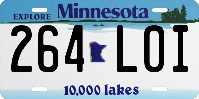 MN license plate 264LOI