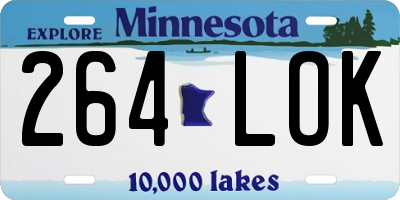 MN license plate 264LOK