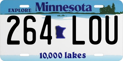 MN license plate 264LOU