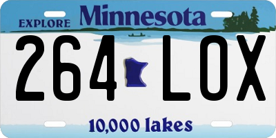 MN license plate 264LOX