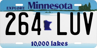 MN license plate 264LUV