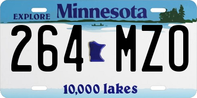 MN license plate 264MZO