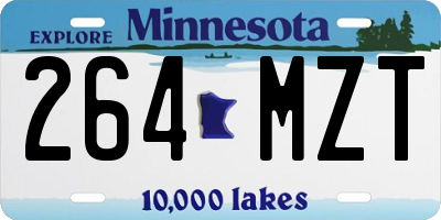 MN license plate 264MZT