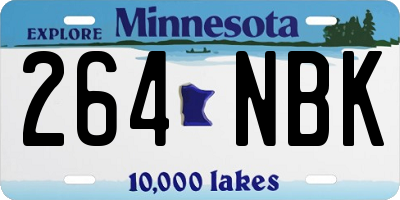 MN license plate 264NBK