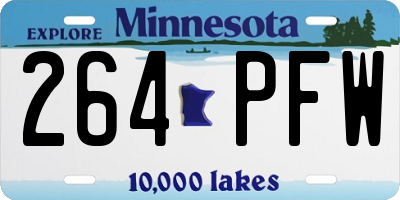 MN license plate 264PFW