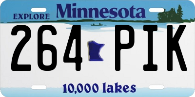 MN license plate 264PIK