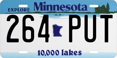 MN license plate 264PUT