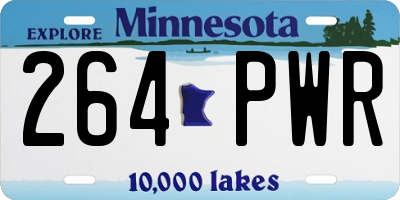 MN license plate 264PWR