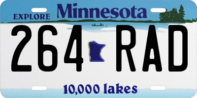 MN license plate 264RAD