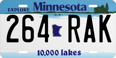 MN license plate 264RAK