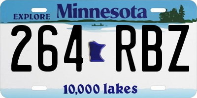 MN license plate 264RBZ