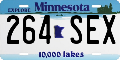 MN license plate 264SEX