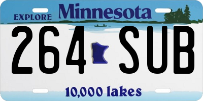 MN license plate 264SUB