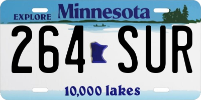 MN license plate 264SUR
