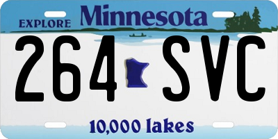 MN license plate 264SVC
