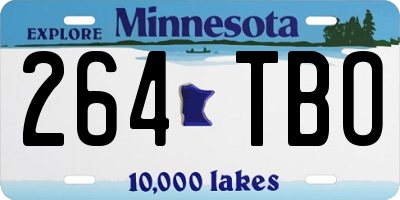MN license plate 264TBO
